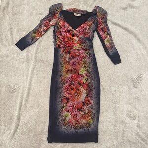 Floral Long Sleeve Dress with Vibrant Colors